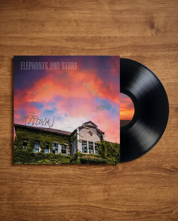 Under The Earth And Above Heaven on vinyl, the latest album from Elephants and Stars, signed first pressing